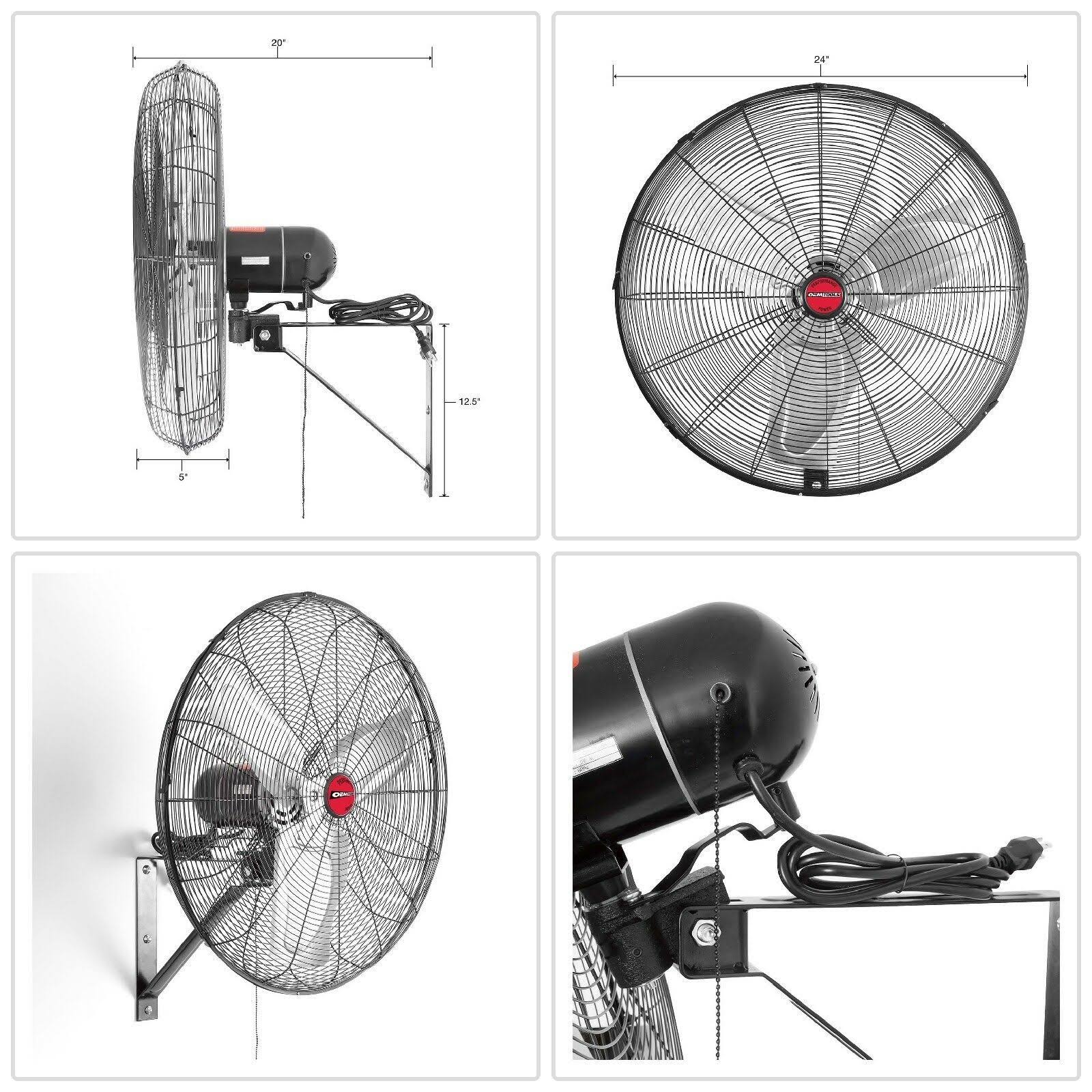 OEMTOOLS 24883 24 inch Oscillating Wall Mount Fan