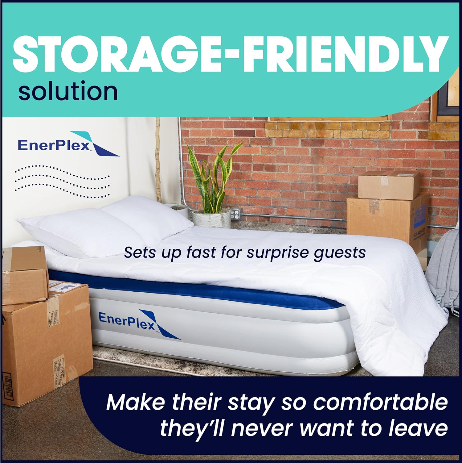 EnerPlex Air Mattress for Camping - Luxury 15 Inflatable Queen Mattress Bed w/ Built-in Dual Pump for Travel & Home Use