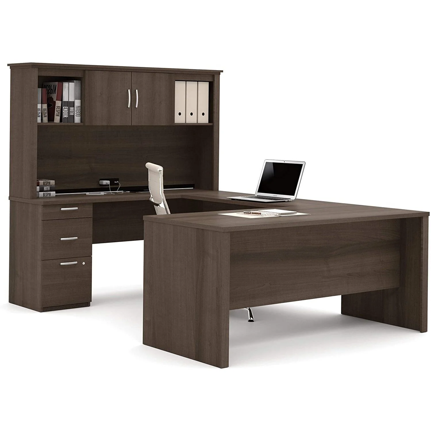 HomeStock Tuscan Treats 66W U Or L-Shaped Executive Office Desk With Pedestal And Hutch In Antigua
