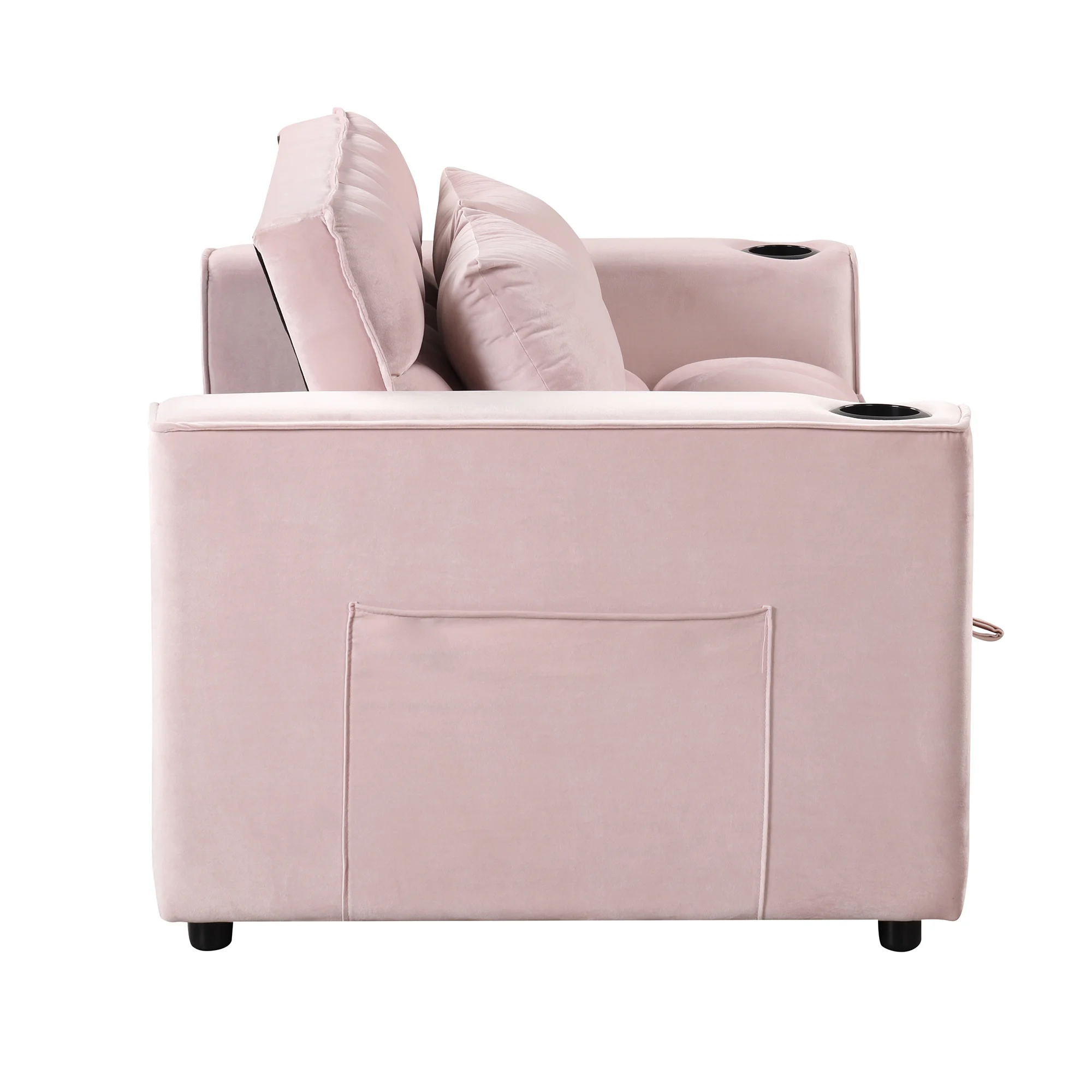 Hombay Modern Convertible Sleeper Sofa Bed, Folding Futon Couch Loveseat with Cup Holder and USB Charging Ports for Living Room Bedroom Apartment