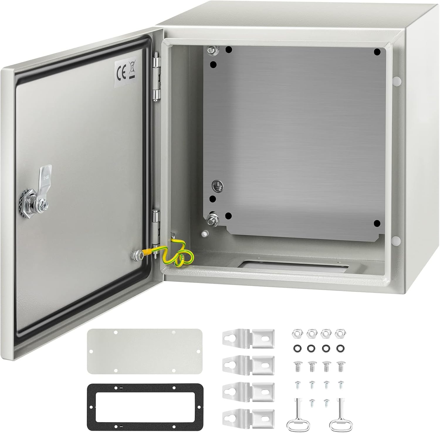 VEVOR NEMA Steel Enclosure, 12 x 10 x 6'' NEMA 4X Steel Electrical Box, IP66 Waterproof & Dustproof, Outdoor/Indoor Electrical Junction Box, with Mounting Plate