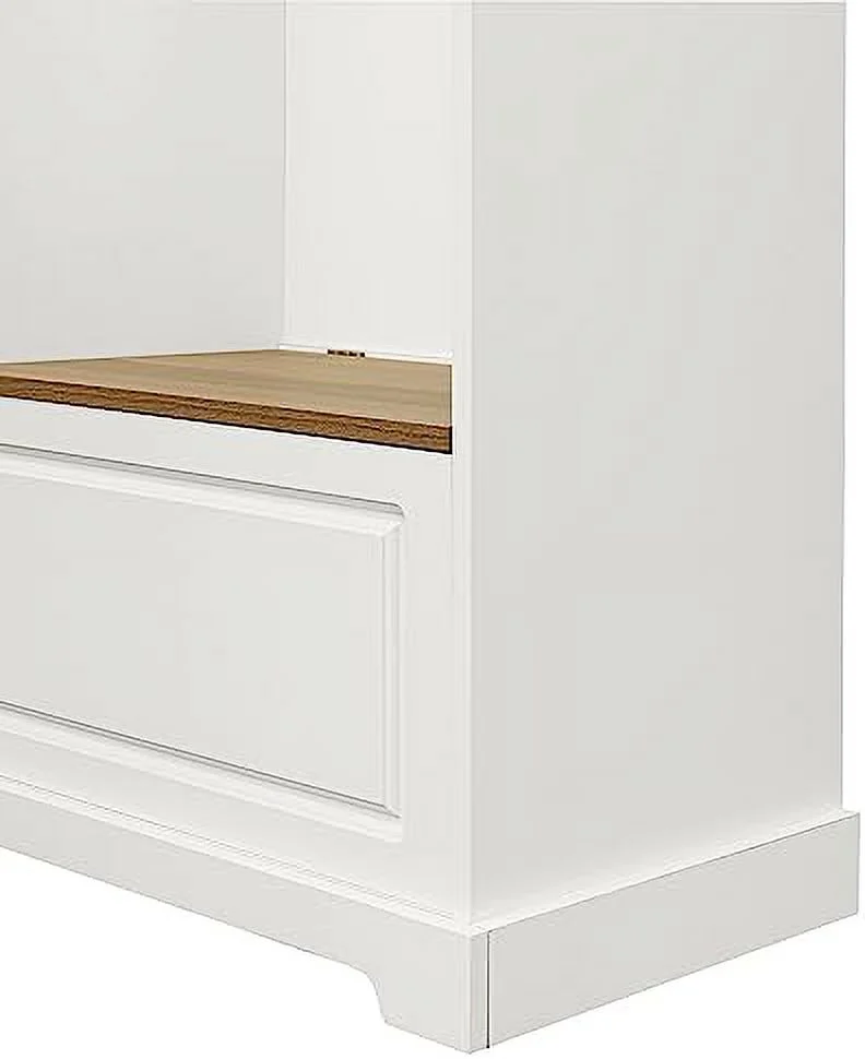 RUNFAYBIU Wooden Hall Tree with Flip-Up Bench  Coat Rack with Adjustable Shelves  Mudroom Coat  with Hanging Hooks for Entryways  White