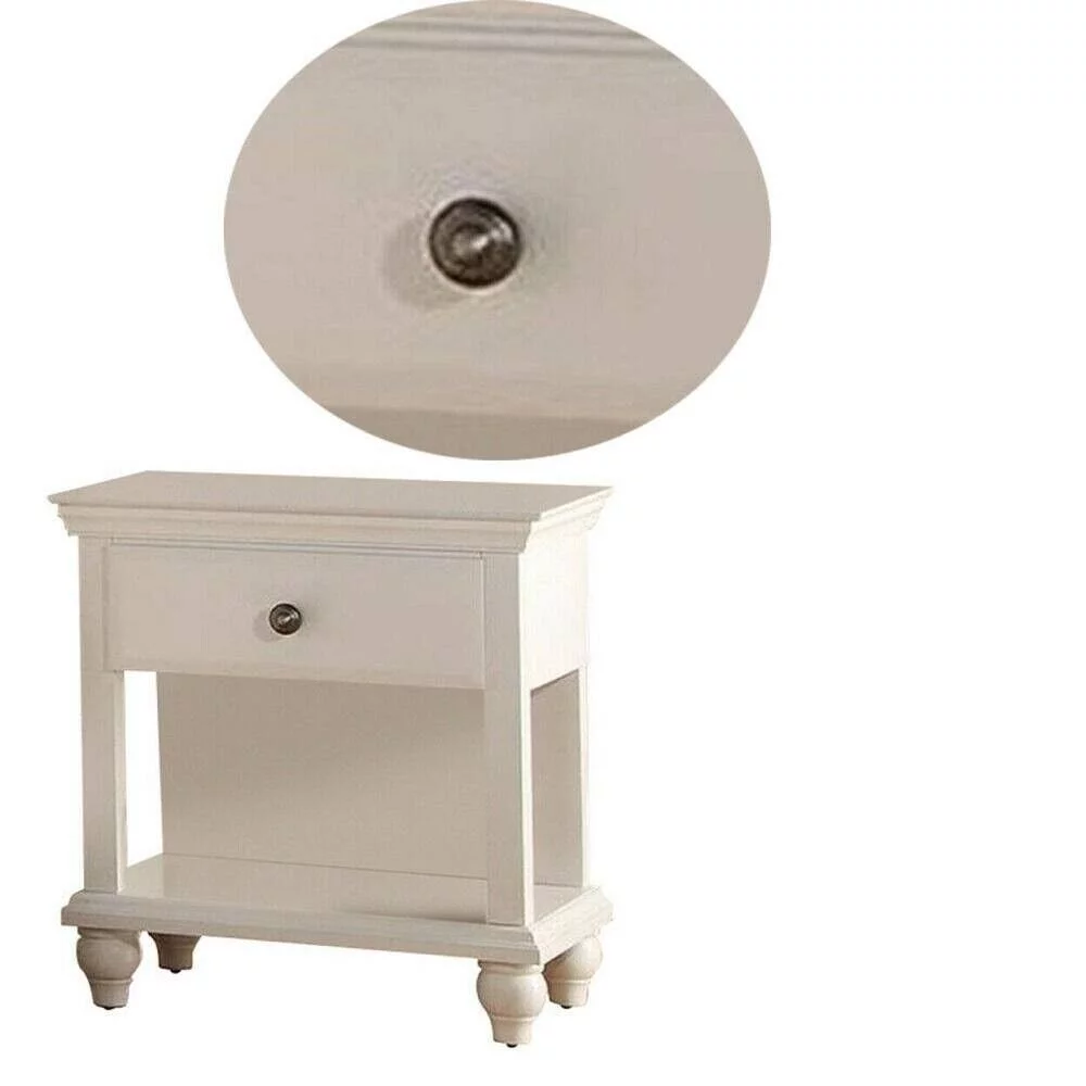Contemporary Modern 6pc Bedroom Full Size Bed Set Dresser Mirror 2x Nightstands Chest White Furniture