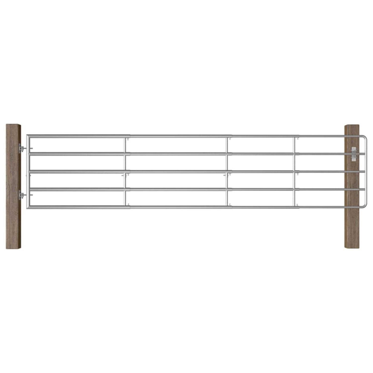 vidaXL 5 Bar Field Gate Steelx35.4 Silver - Shop Hardware Tools Online Store