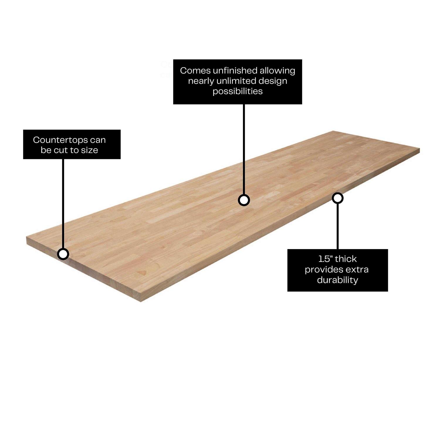 allen + roth 120-in x 25-in x 1.5-in Natural Straight Hevea Butcher Block Countertop - Shop Hardware Tools Online Store