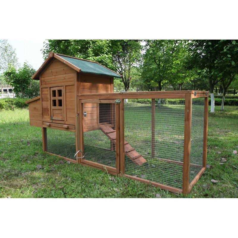 Feelway Wooden Chicken Coops Cages Poultry Pet House 80‘' Large Two Tiers w/Egg Box Run Rabbit Hutch Enclosure Garden Backyard Cage Indoor and Outdoor Use - Pet Supplies online store
