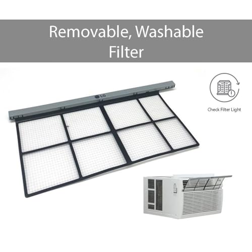 LG LW1017ERSM1 10,000 BTU Smart Window Air Conditioner, 115V, 450 Sq. Ft, Smartphone and Voice Control, ThinQ Enabled, Compatible with Alexa and Hey Google, 3 Cool & Fan Speeds