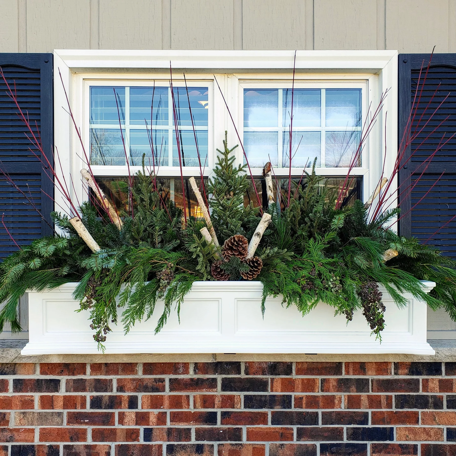 Mayne Fairfield 48" x 11" x 10.8" Rectangle White Self-Watering Polyethylene Window Box Planter