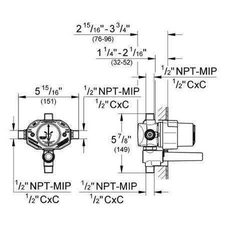 Grohe 35033000 Grohsafe Pressure Balance Rough-In Valve
