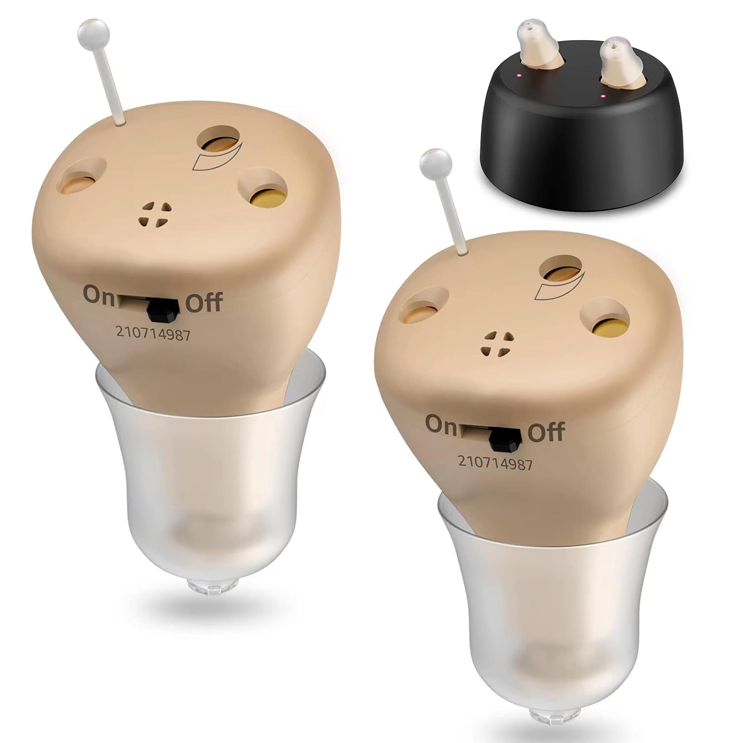 Nano Hearing Aids for Seniors Rechargeable with Noise Cancelling, Mini Invisible Hearing Aid, Digital Sound Amplifier with Feedback Cancellation