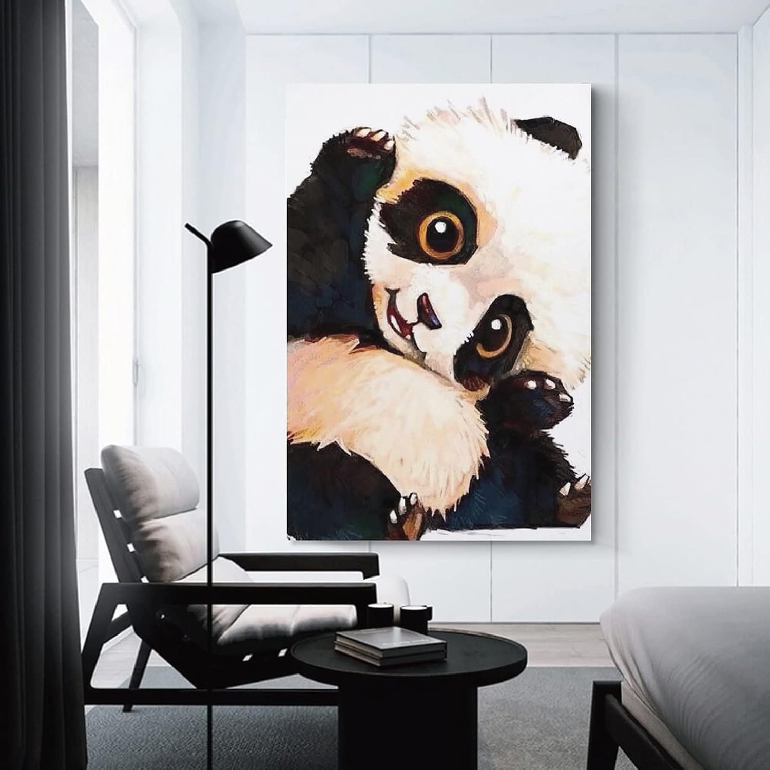 Panda Aesthetic Posters Canvas Painting Cute Posters and Prints Funny Animals Wall Art Home Decor Poster for Kids Room 12x18inch Frameless