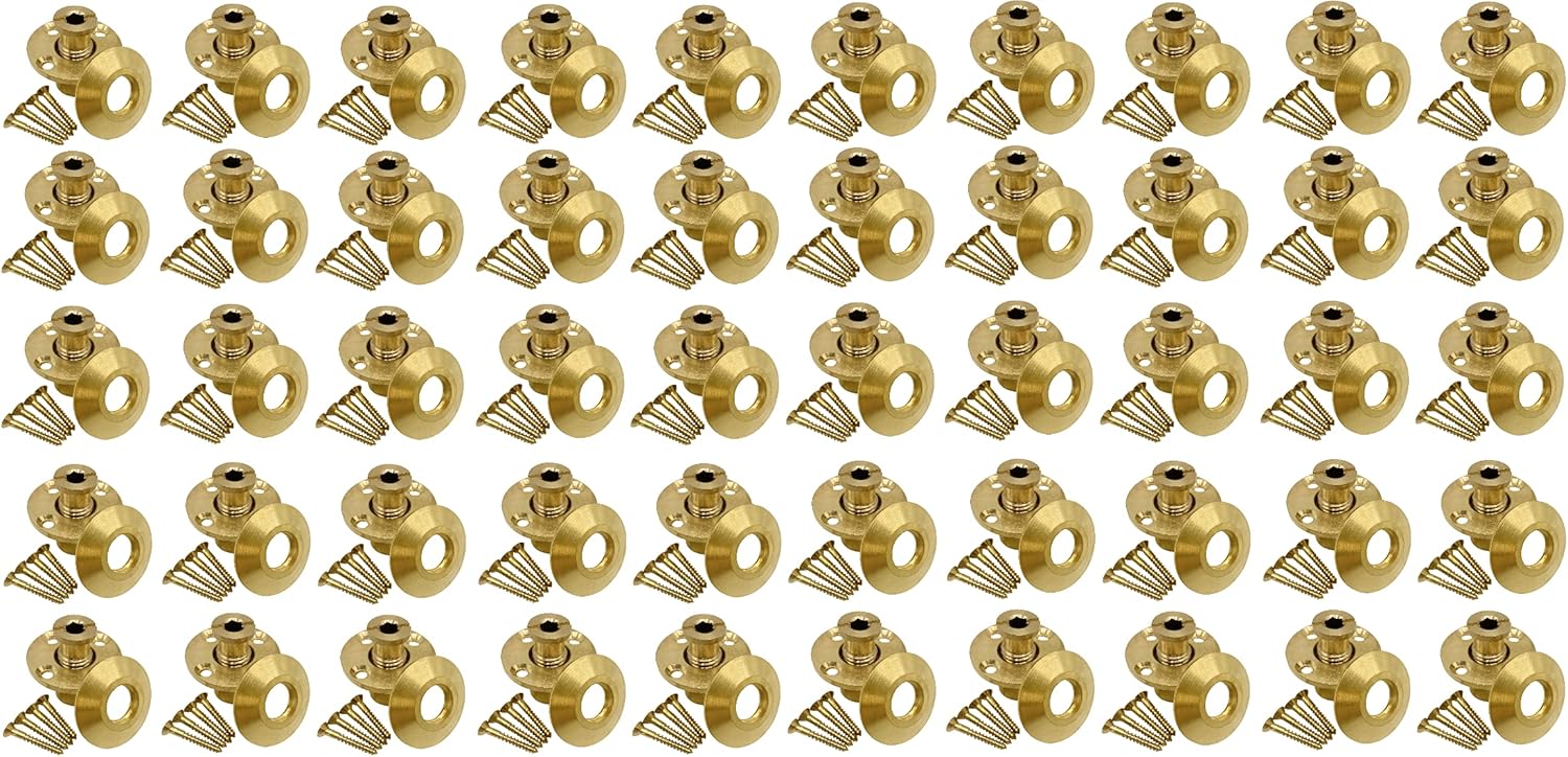 Bargain Brass Poolzilla Pool Safety Cover Brass Anchor with Collar for Wood Decks - 25 Pack - Universal Fit Pack of 2