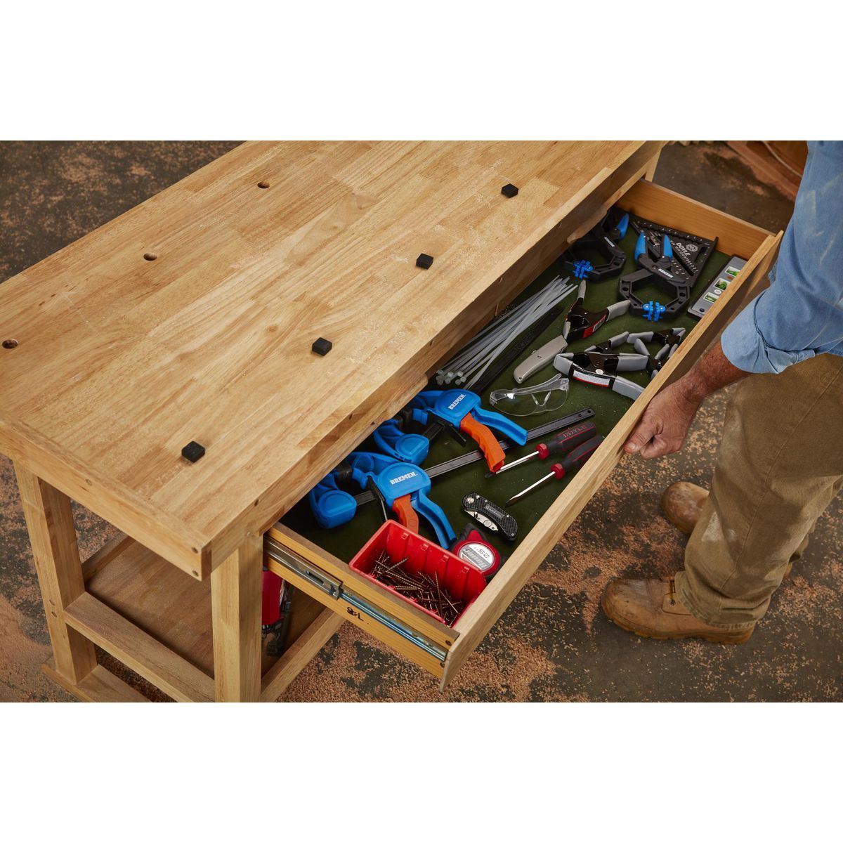 YUKON 60 in., 3-Drawer Hardwood Workbench