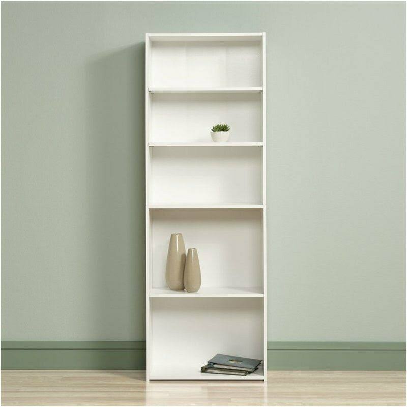 Pemberly Row 5 Shelf Bookcase in Soft White - PR-497603