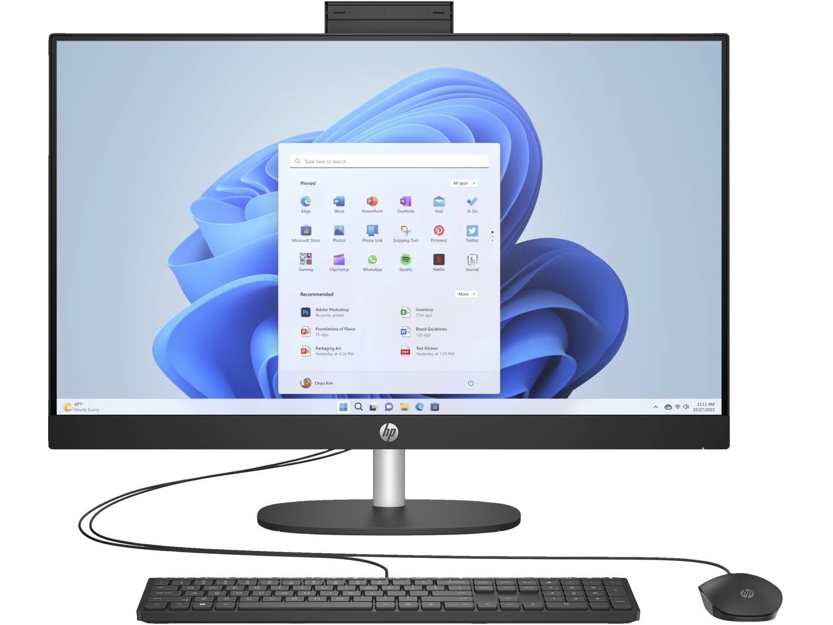 HP Essential All-in-One Computer 27" FHD AMD Ryzen 7, 16 GB; 1 TB SSD  Windows