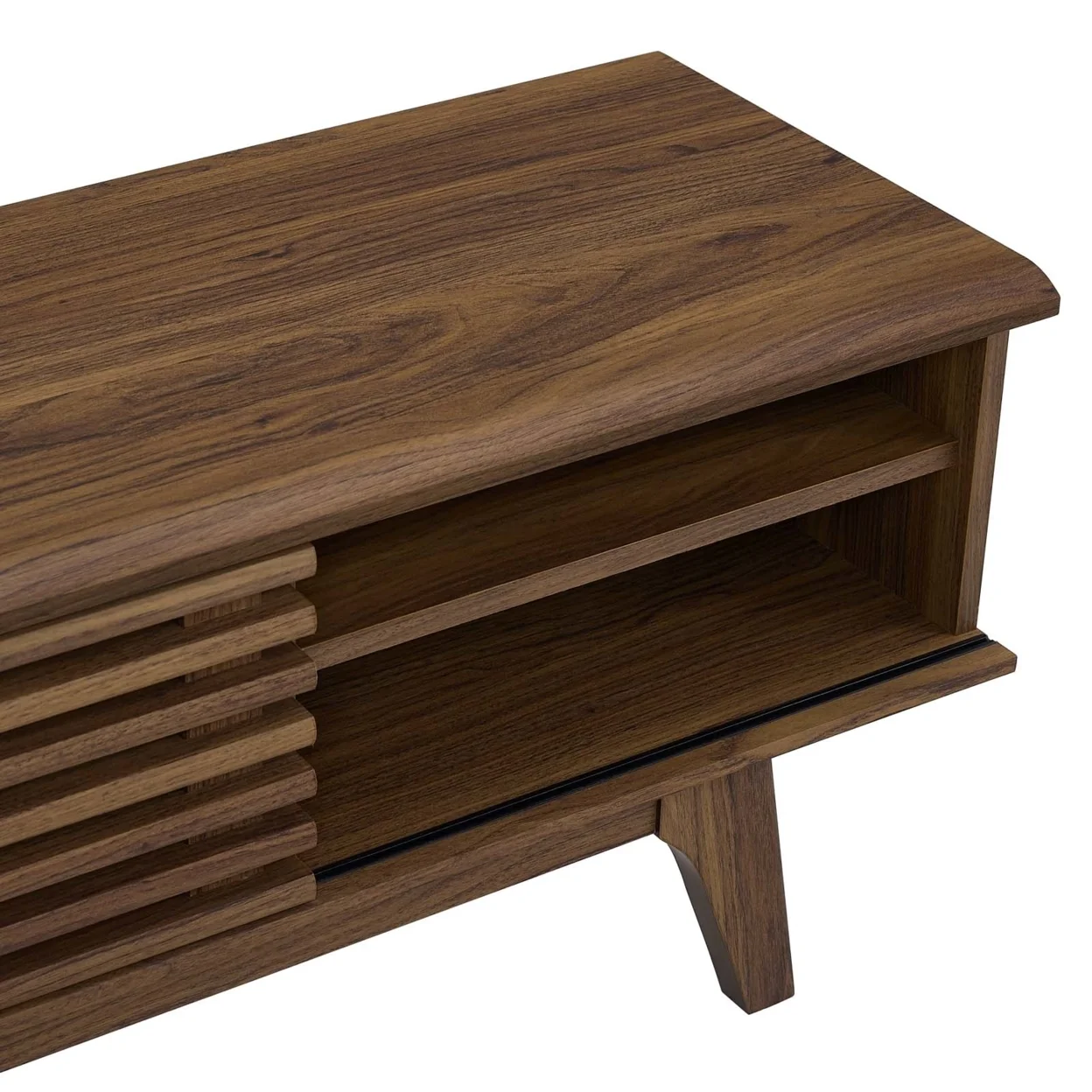 Modway Render 70" Entertainment Center TV Stand in Walnut Walnut