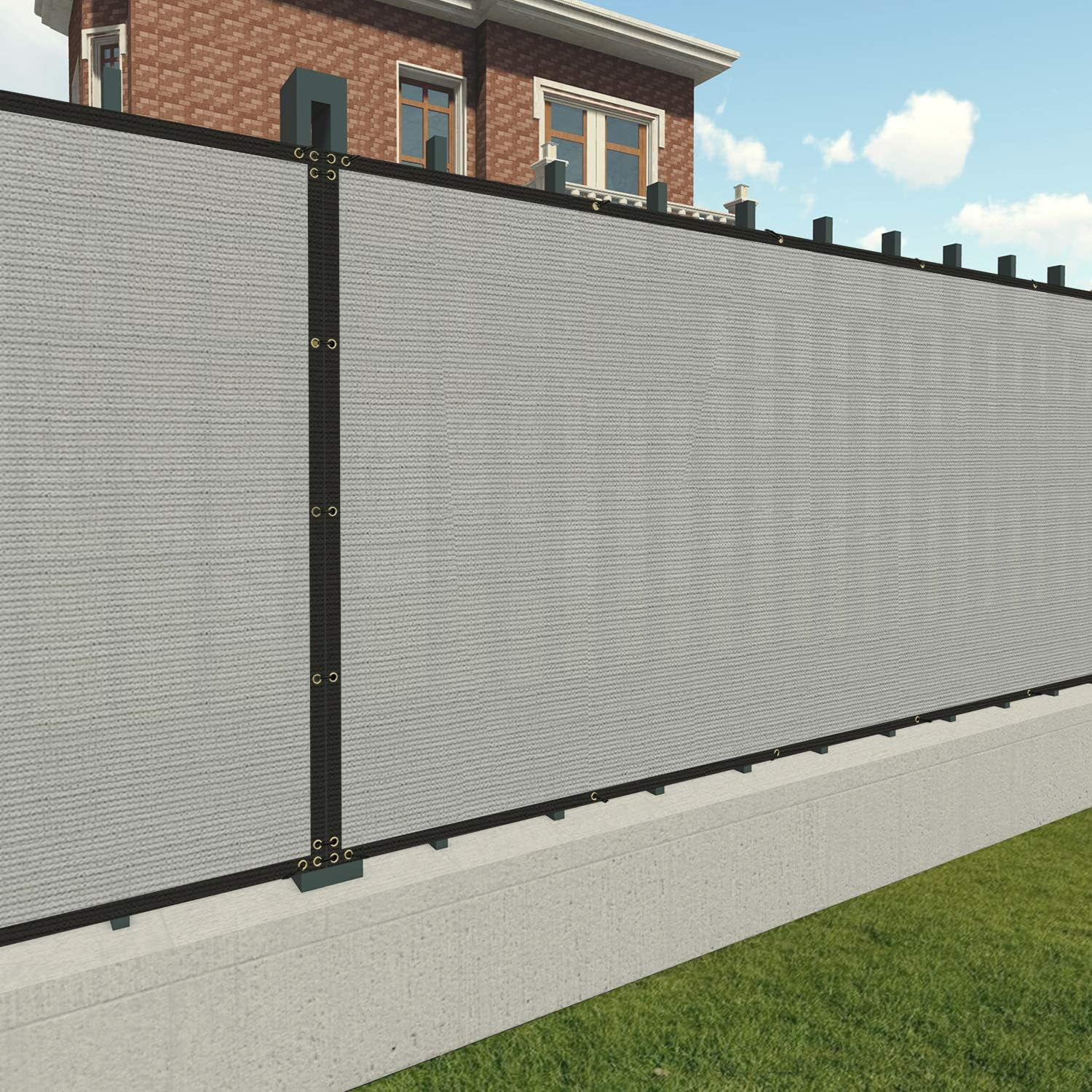 By Paradise Light Grey 8'X66' Privacy Screen Fence 180 GSM Heavy Duty Fencing Mesh Shade Net ver For Wall Garden Yard Backyard Grade Privacy Fencing 90% Privacy Blockage - Curated Treasures Market