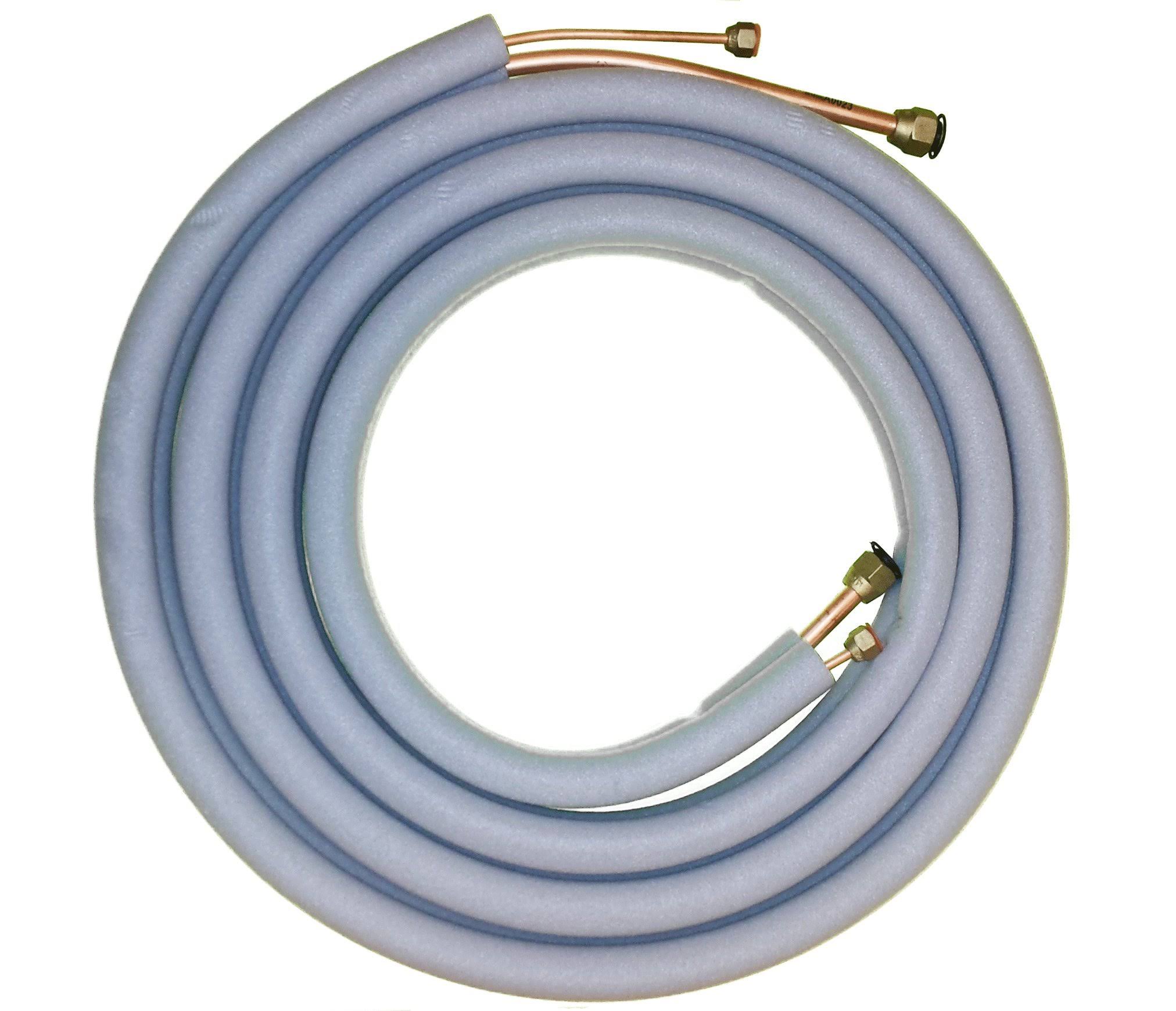 Line Set for Mini Split Air Conditioner (1/4 x 1/2 inch) - typically Used 12,000/18,000 BTU Systems - All Copper (16 ft) with In