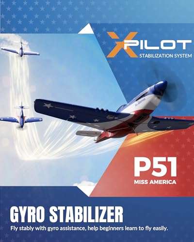 VOLANTEXRC RC Plane, 4 Channel Remote Control Airplane Fighter RTF with 6-Axis Gyro, 3 Modes & Aerobatics Easy to Fly, 2.4GHz Radio Controlled Aircraft for Beginners, Boys & Adults, P51D Mustang, Red
