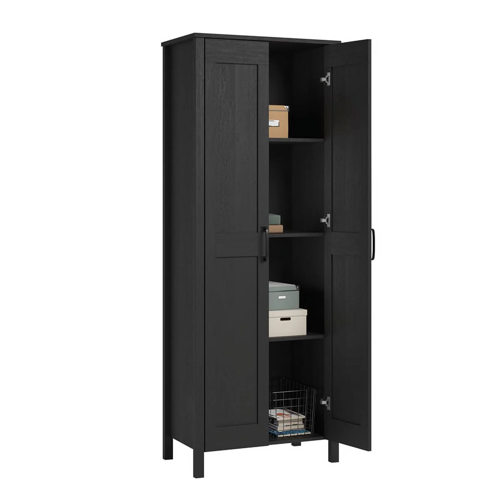 UrbanPro Engineered Wood 2-Door Storage Cabinet in Raven Oak Finish