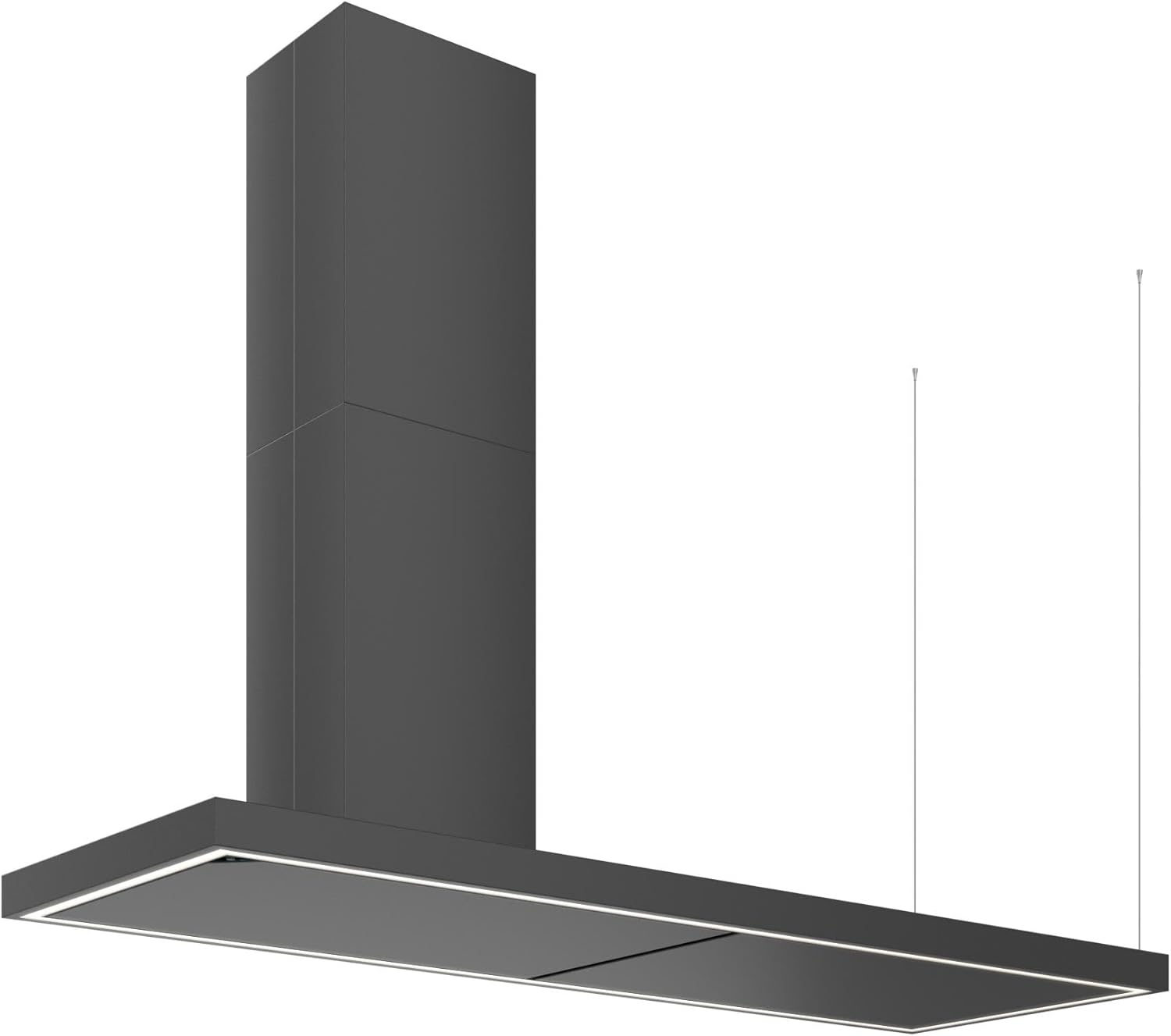 Futuro Futuro Turo Black 69 Inch Island-mount Range Hood, Contemporary Design, Offset, Painted steel, LED, Ultra-Quiet, with Blower