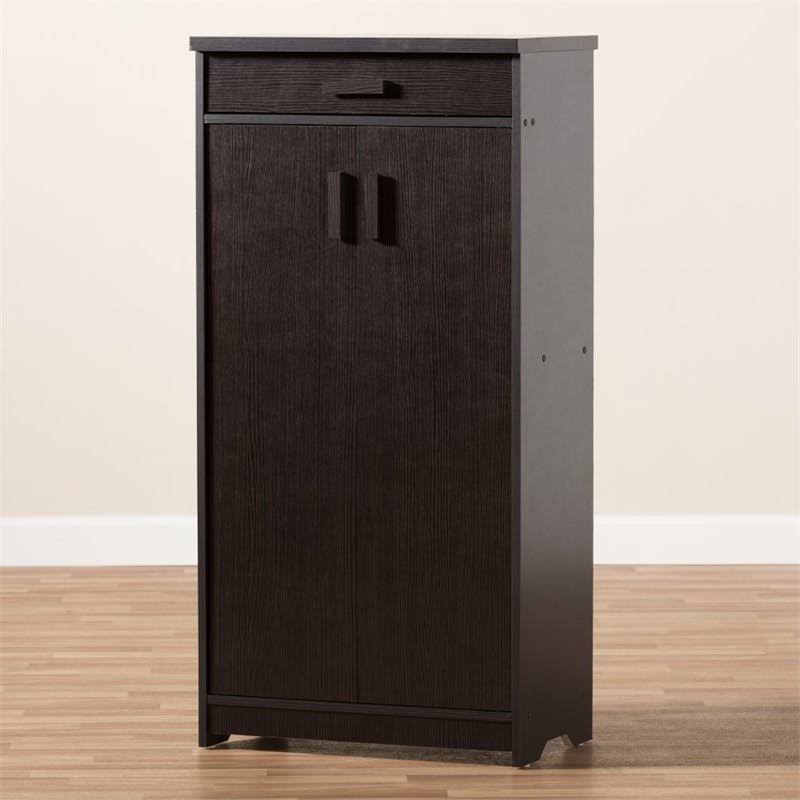 Baxton Studio Bienna Shoe Cabinet in Wenge Brown - 146-21003-8267-CMYX