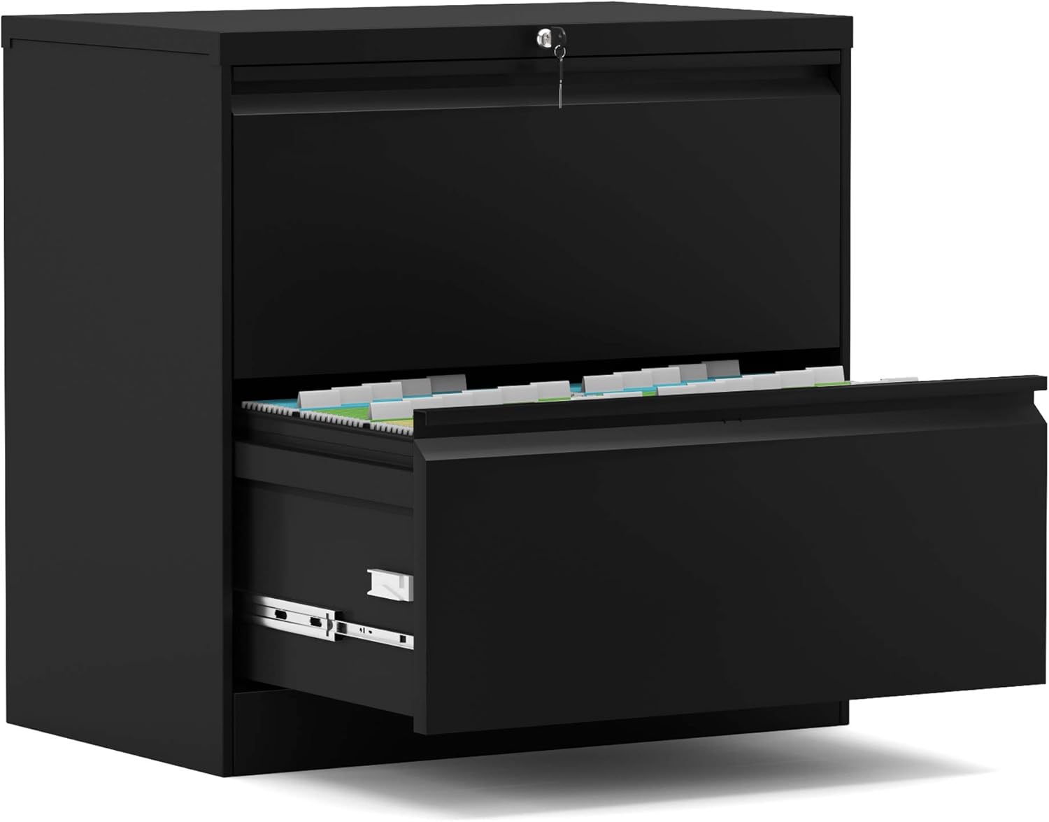 SUXXAN Lateral Filing Cabinet,Metal Filing Cabinet with 2 Drawer,Locking Home Office Steel Files Cabinet with Letter/Legal Size,Anti-tilt Structure,Assembly Required (H28.74W35.43D17.71)