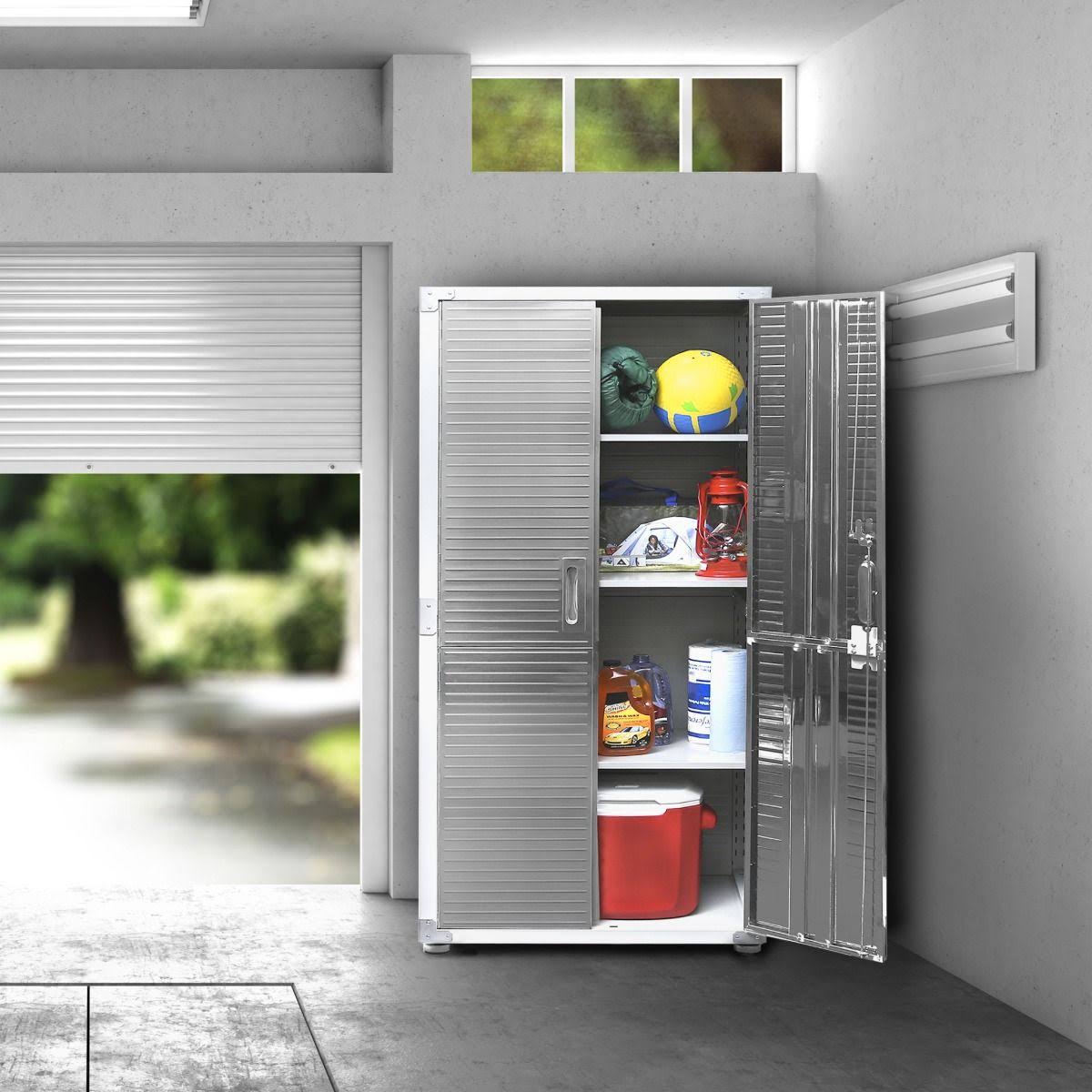 Seville Classics UltraHD 2-Door Rolling Storage Cabinet, 36x22 W x 18x22 D x 72x22 H, White