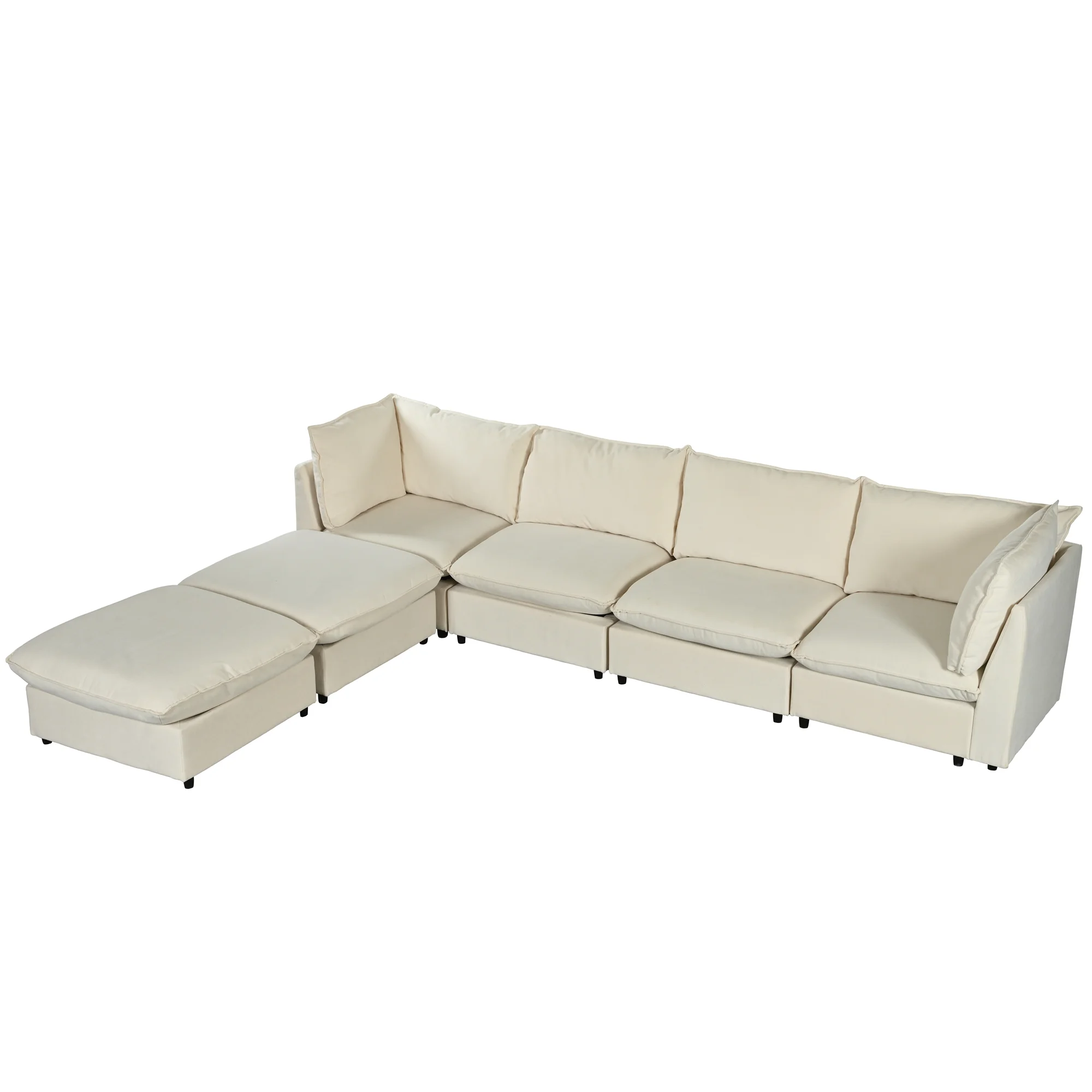 U_STYLE Modern Large U-Shape Sectional Sofa, 2 Large Chaise with Removable Ottomans for Living Room