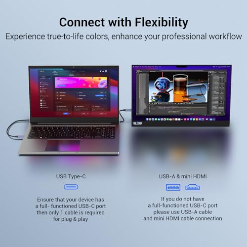 InnoView 4K Portable Monitor 15.6" 3840x2160 UHD, 95% Adobe, ΔE