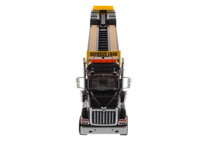 International HX520 Tandem Tractor Black XL 120 Lowboy Trailer 1/50 Diecast Model Diecast Masters 71017