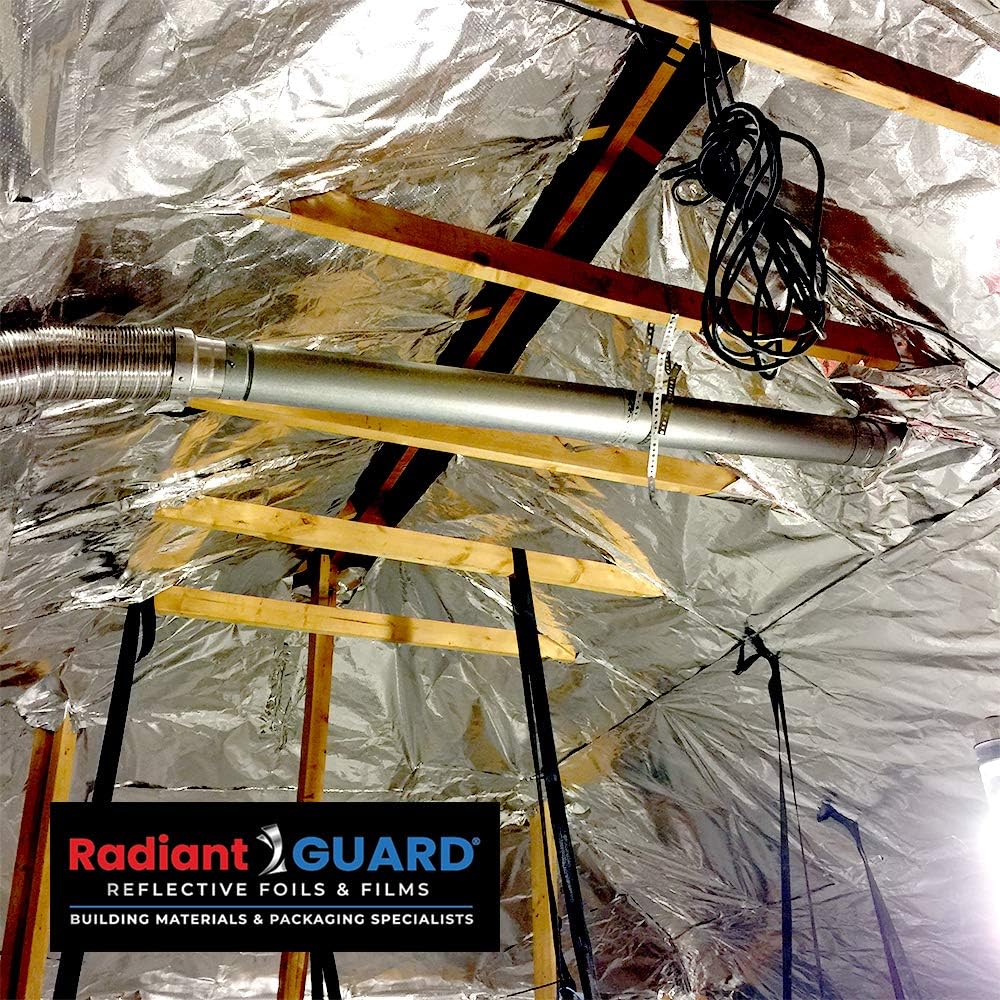 RadiantGUARD Xtreme Radiant Barrier Metalized INDUSTRIAL Grade 500 sq ft roll | 48-inch by 125-feet | X-500-B | Reflective Radiant Barrier Perforated Foil Attic Foil – Blocks 95% of Heat