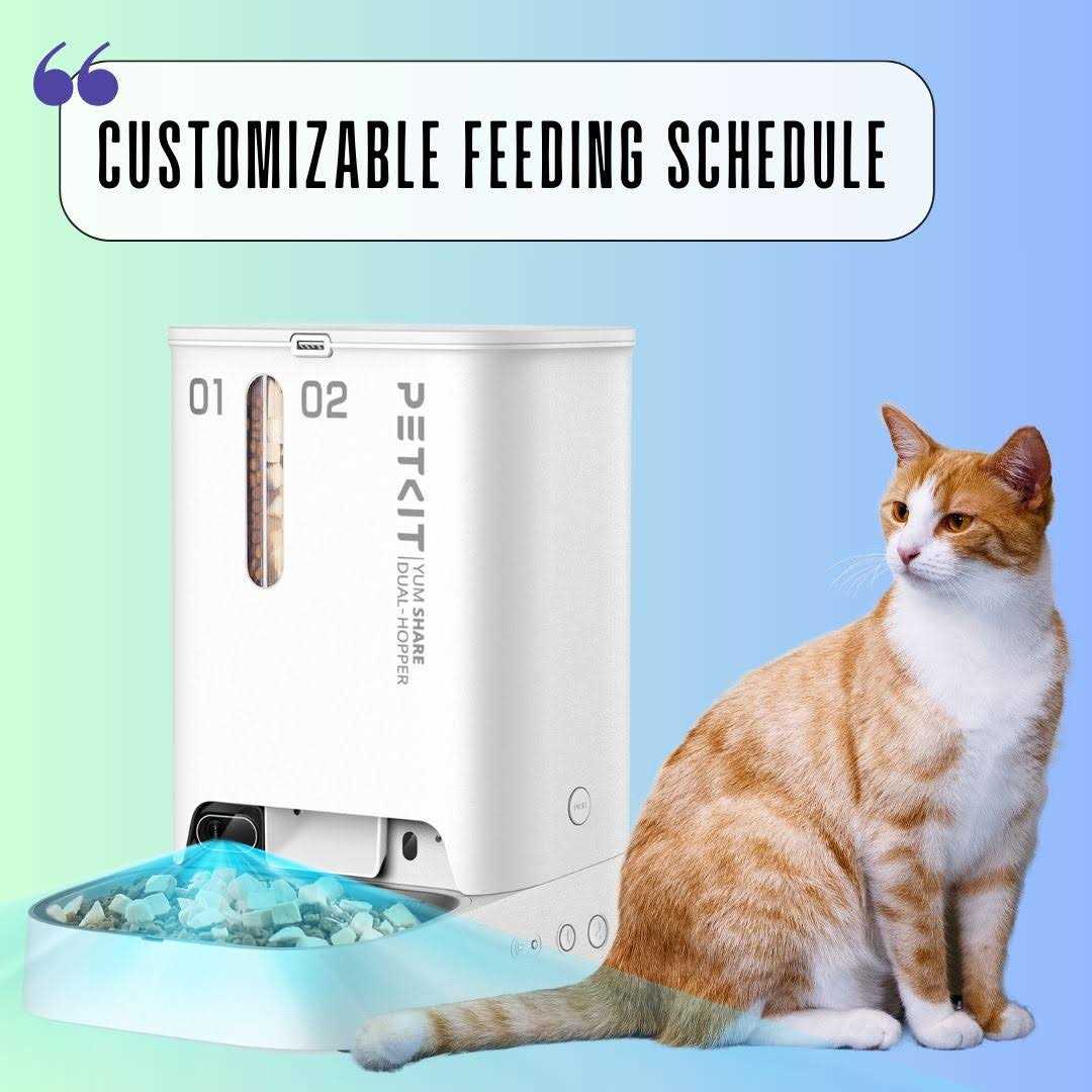 Petkit Yumshare Dual-Hopper Wifi Enabled 5L Automatic Cat Feeder with Camera, 2-Way Audio and Smart App Control - Pet Supplies online store