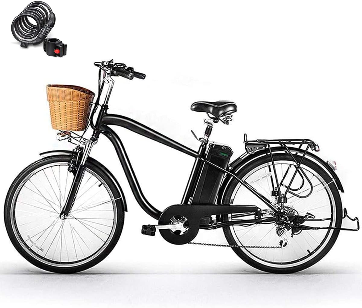 NAKTO 26 Adult Electric Bicycle Assisted Bicycle for Men with Removable 36V 10A Large Capacity Lithium Battery Ebike and Charger