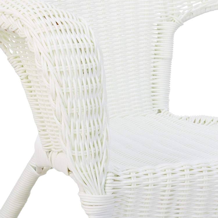 International Caravan Camelback Resin Wicker Rocker - White