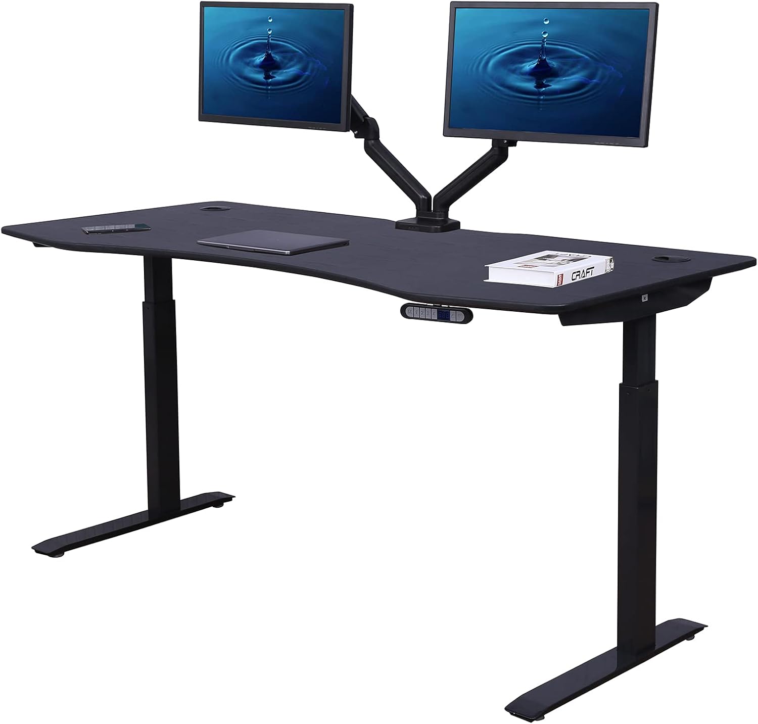 ApexDesk AX7133GRY Elite Series Electric Height Adjustable Standing Desk (71", Grey Top/Black Frame)