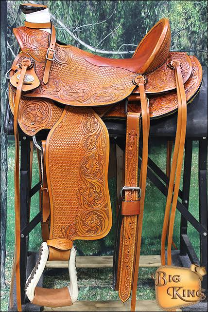 16 in Western Horse Wade Saddle Leather Ranch Roping Beige Hilason