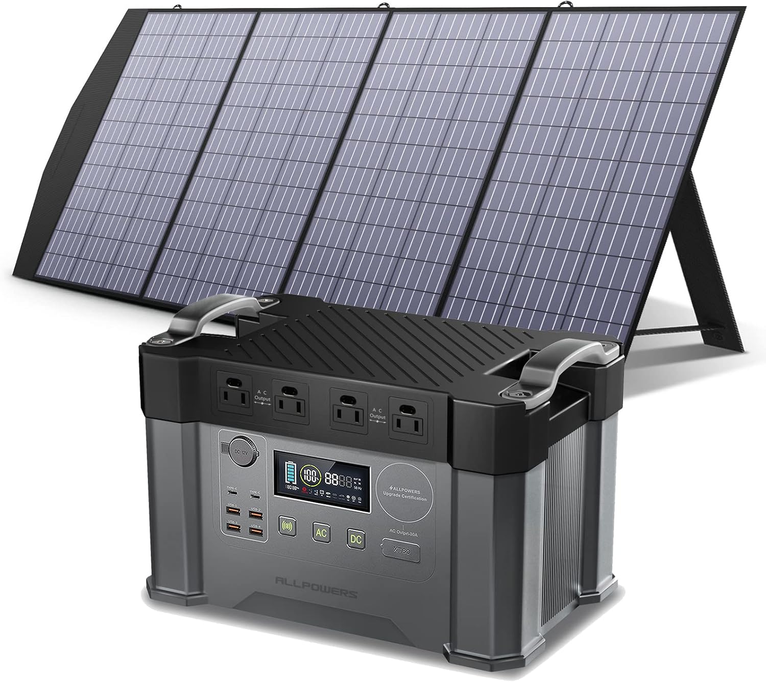 [Upgraded Version] ALLPOWERS Monster X Portable Power Station 2000W (Peak 4000W) MPPT Solar Generator 1500Wh Backup Battery with 4 AC Outlets for Outdoor Camping RV Emergency Off-Grid