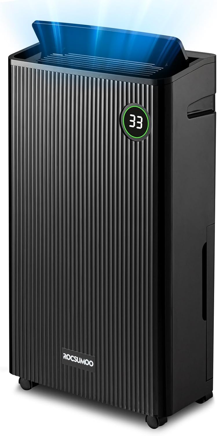 50 Pint Dehumidifier for Basement, Large Room & Home - 4500 Sq. Ft Dehumidifier with Drain Hose, 1.32 Gallons Water Tank, Intelligent Humidity Control, Auto or Manual Drainage, 24HR Timer
