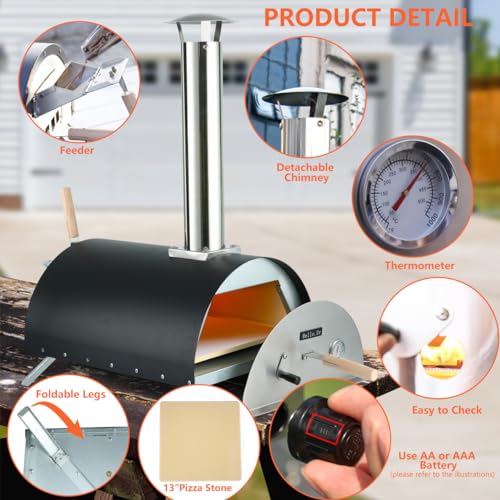 Hello. Dr 13" wood and gas pizza oven outdoor propane-propane pizza oven outdoor-Outdoor pizza oven gas-propane pizza oven outdoor with Pizza Cutter& Carry Bag,pizza stone, pizza peel.