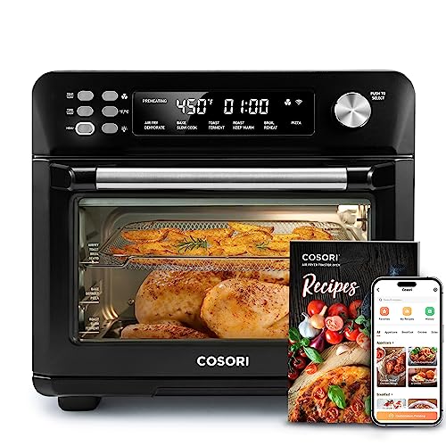 COSORI Smart 12-in-1 Air Fryer Toaster Oven Combo, Airfryer Convection Oven Countertop, Mother's Day Gift, Bake, Roast, Reheat, Broiler, Dehydrate, 75 Recipes & 3 Accessories