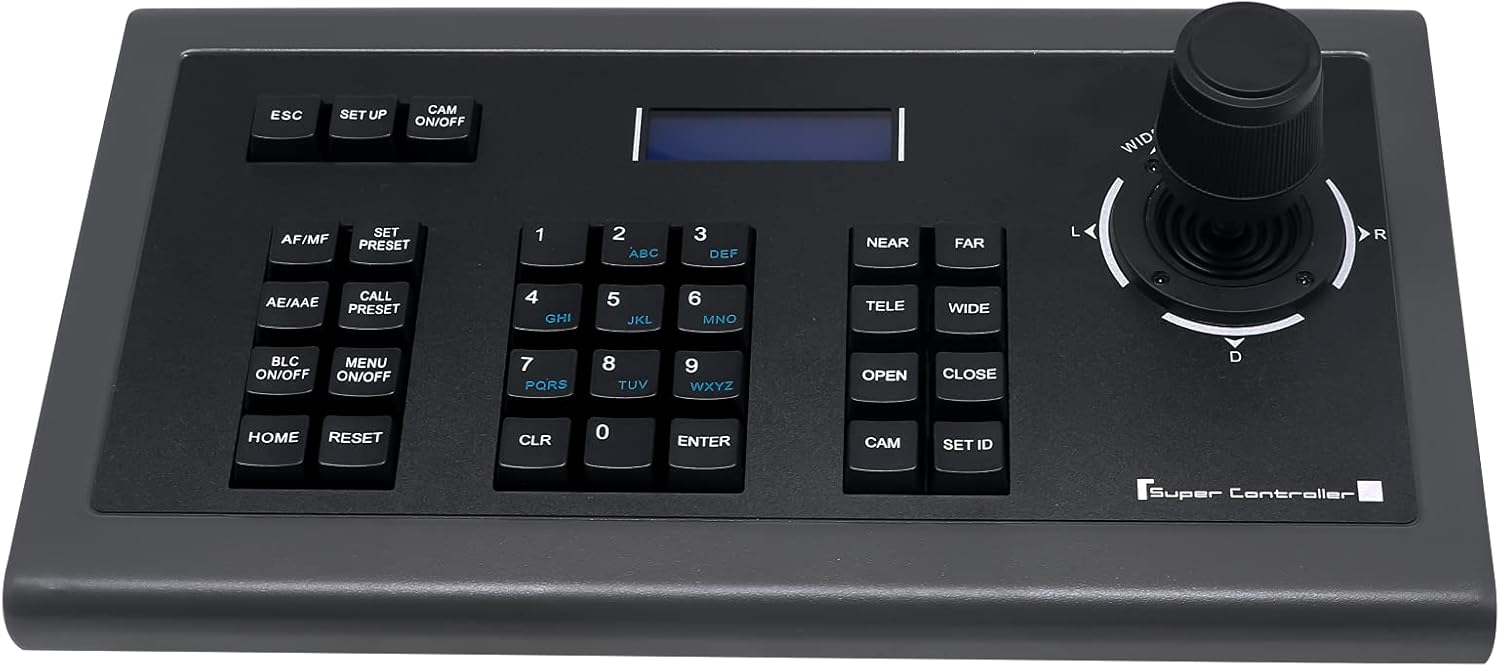 Zowietek Video Conference PTZ Controller PELCO-D/P/VISCA PTZ Joystick Keyboard Controller Support RS485 LCD Display