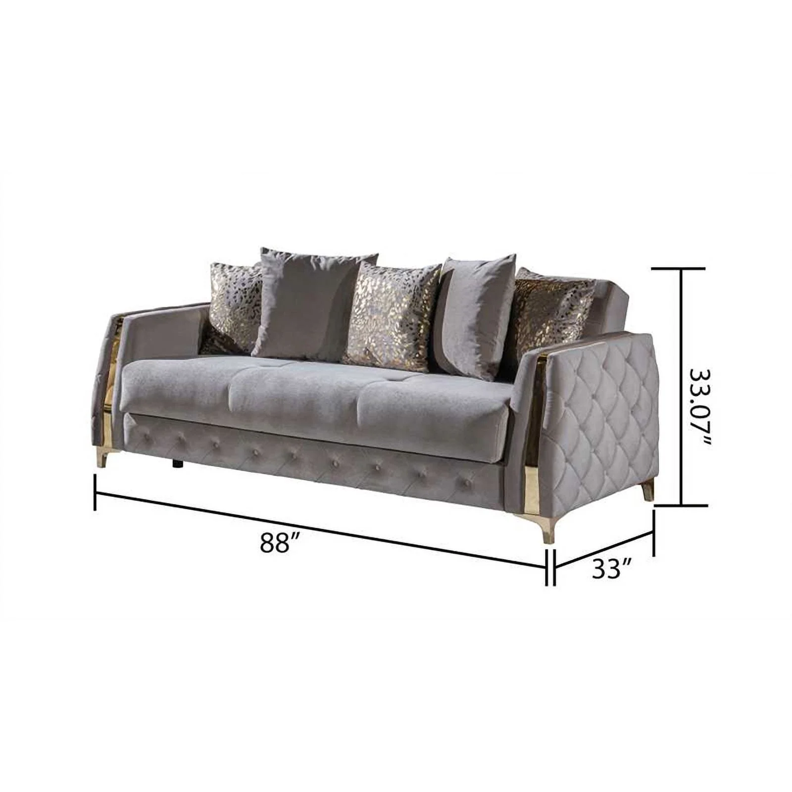 Pemberly Row Modern 3PC Living Room Set Made with Wood in Taupe