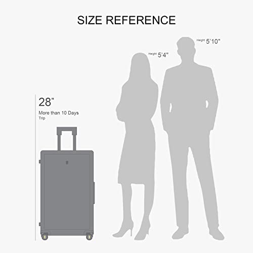 LEVEL8 Hard Shell Carry on Luggage Airline Approved, Carry-on Suitcases with Wheels, Lightweight Luminous Textured Hardside Travel Bag with Tsa Lock, 20 Inch, Black