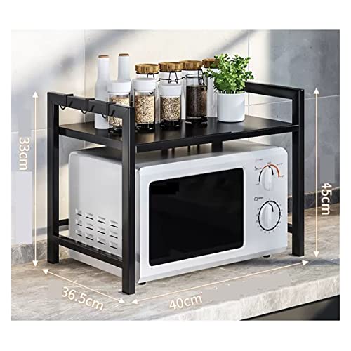 YQLDMEU Microwave Oven Rack Scalable Kitchen Microwave Rack Storage Rack, Home Appliance Oven, Household Double Layer Rice Cooker, Table Top Storage Rack Kitchen Storage Rack