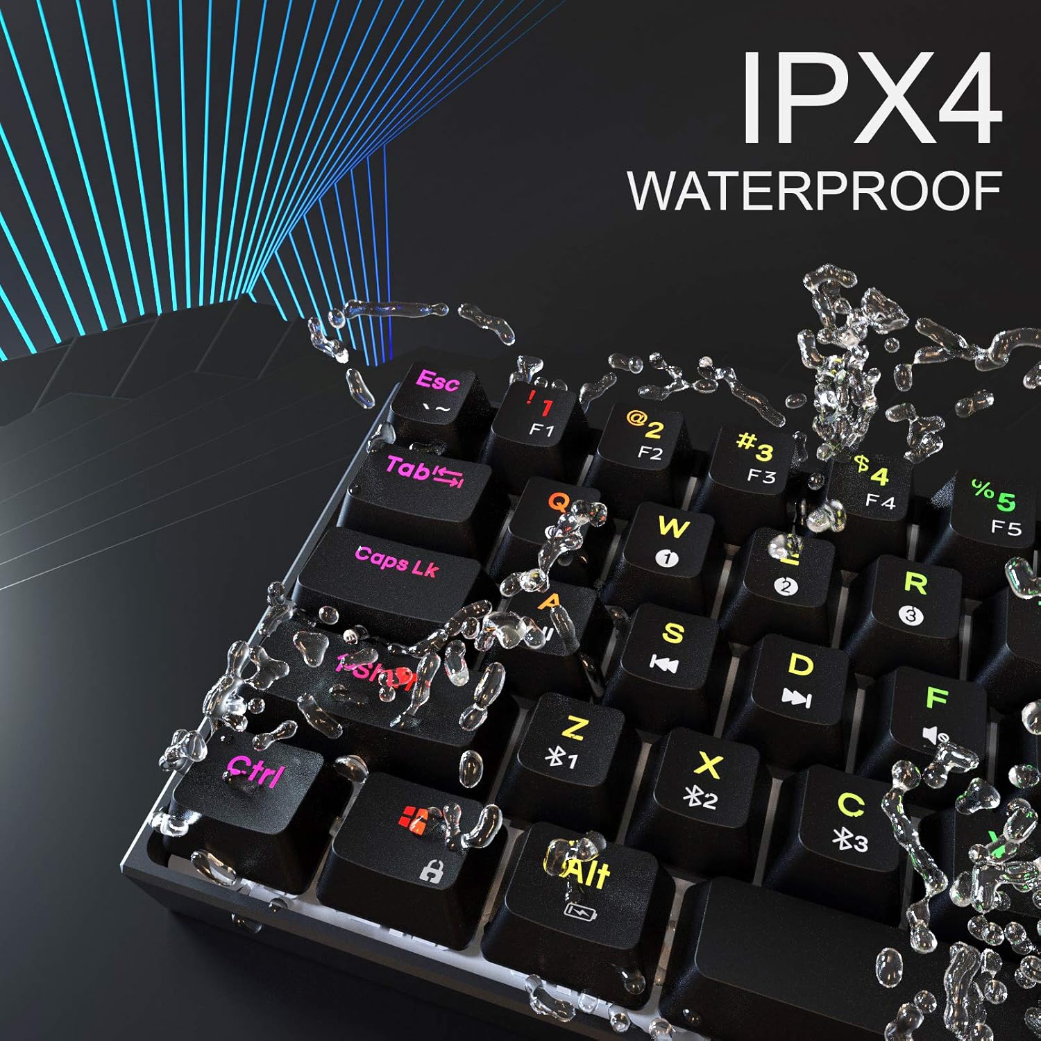 Dierya DK61 Pro 60% Mechanical Gaming Keyboard, Wired/Wireless/Bluetooth Keyboard, 61 Keys RGB Backlit Mini Keyboard, PBT Keycap Mini Keyboard with Full Keys Programmable(Gateron Optical Red Switch)