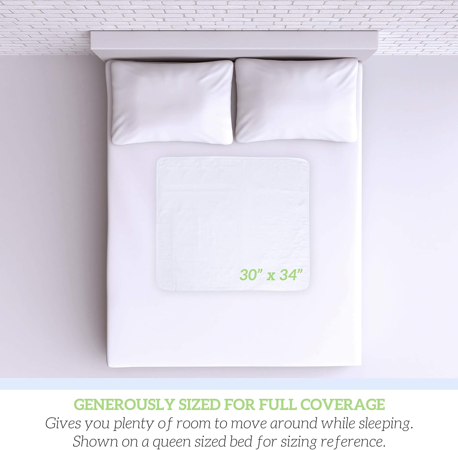 GREEN LIFESTYLE Washable Underpads, Pack - of 6 Large Bed Pads, 30" x 34", for use as Incontinence Bed Pads, Reusable pet Pads, Great for Dogs, Cats, Bunny & Seniors (6 Pack - 30x34)