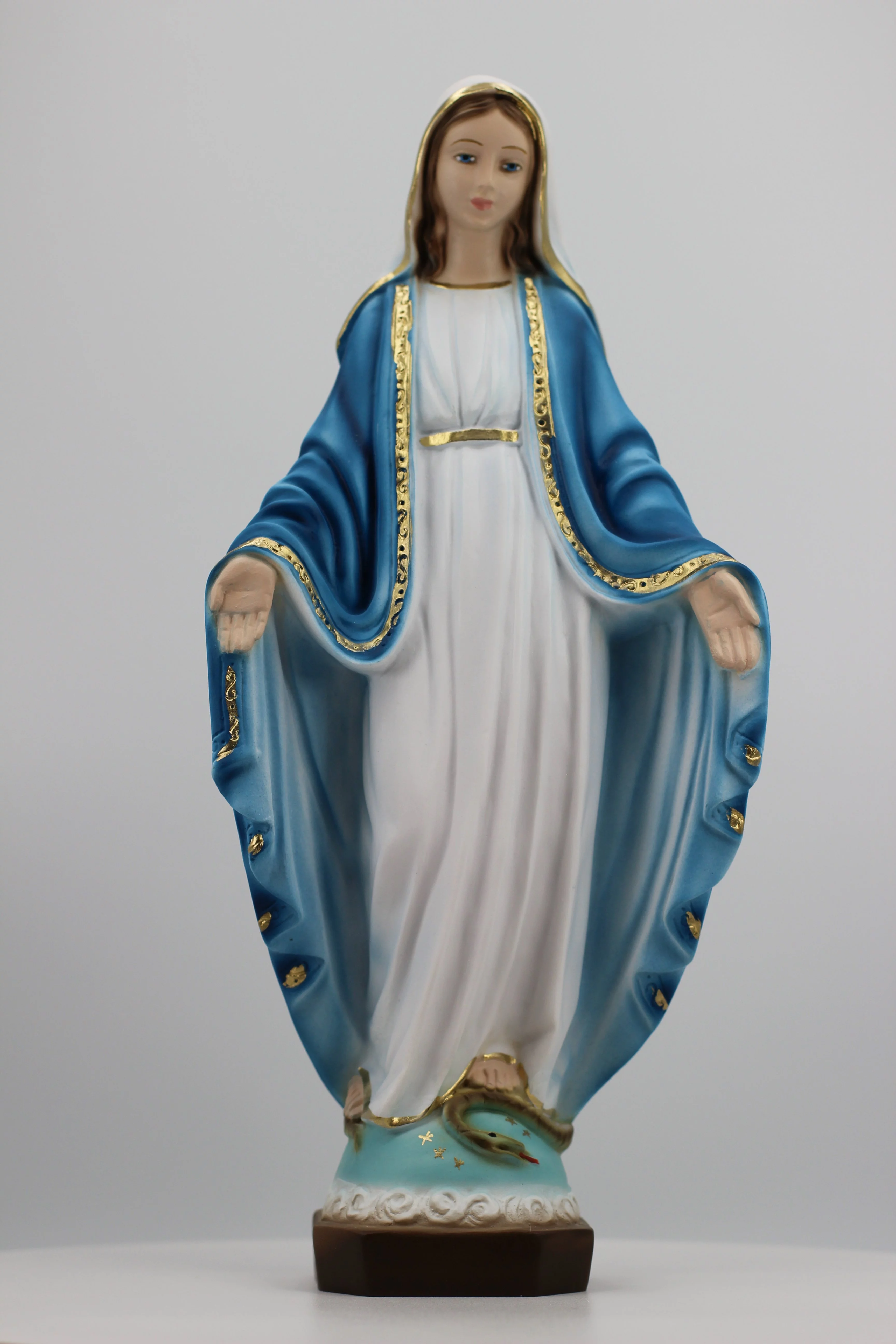 The Faith GIft Shop Our Lady of Grace-Miraculous Mary Garden Resin Stone Statue- 9 Inch Gift of Faith for Friends and Family