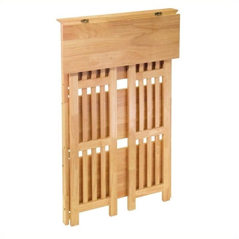 Pemberly Row 4-Tier Folding Bookcase in Beech Finish, Brown
