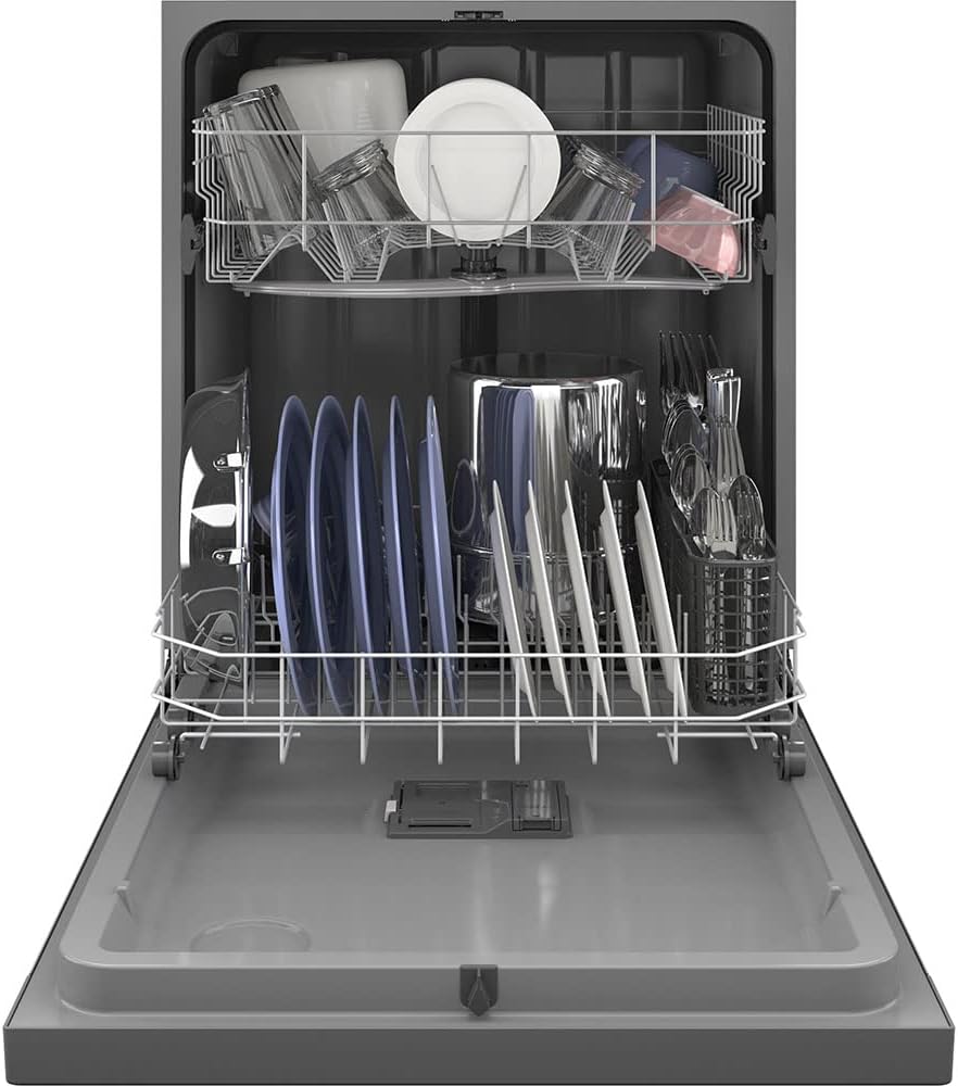 GE 24 in. Stainless Steel Front Control Tall Tub Dishwasher with Steam Cleaning, Dry Boost, and 59 dBA